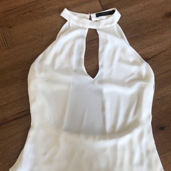 ZARA open drape back white blouse - Picture 5 of 10